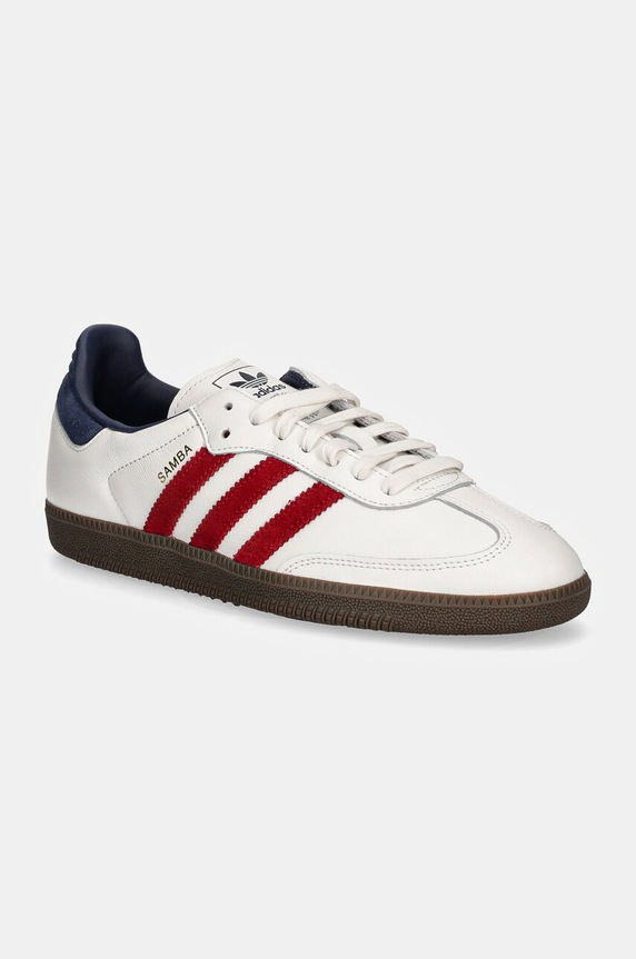 adidas Originals sneakers din piele Samba OG mic de statură alb IH4881
