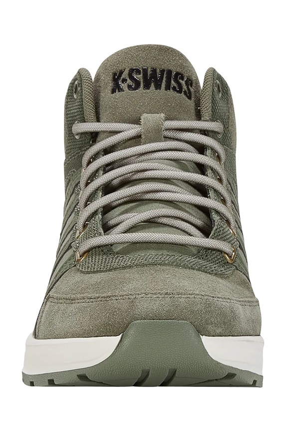 Obuwie K-Swiss sneakersy skórzane VISTA TRAINER MID WNT 07145.379.M zielony