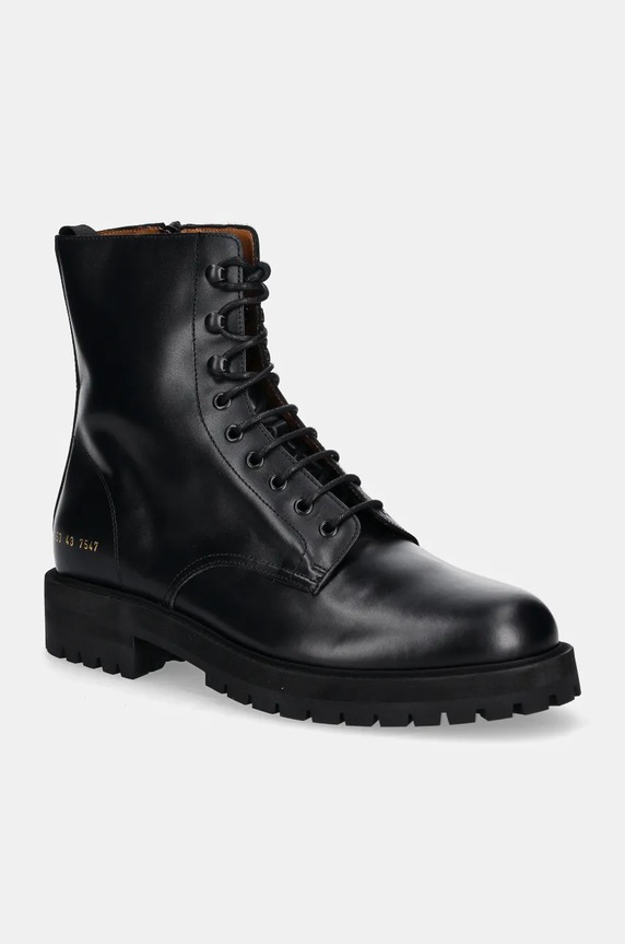 Common Projects leather hiking boots Combat non-insulated black 2453.7547
