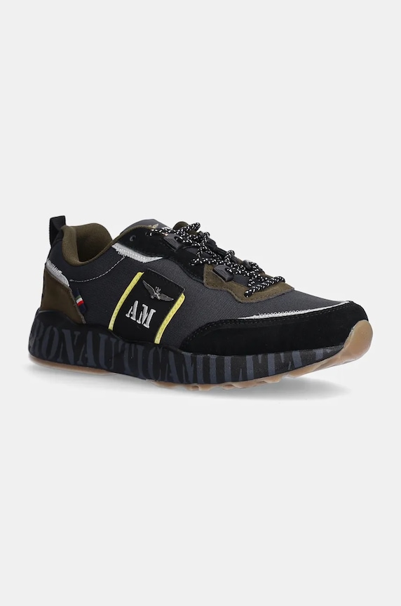 Sneakers boty Aeronautica Militare semišová kůže šedá SC293CT3381
