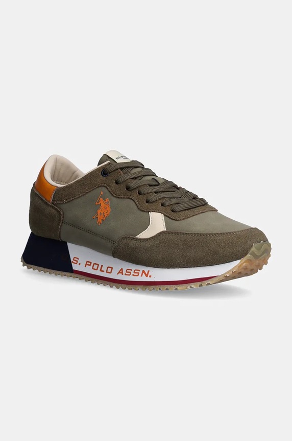 U.S. Polo Assn. sneakersy CLEEF imitacja skóry licowej zielony CLEEF006M.DUS1