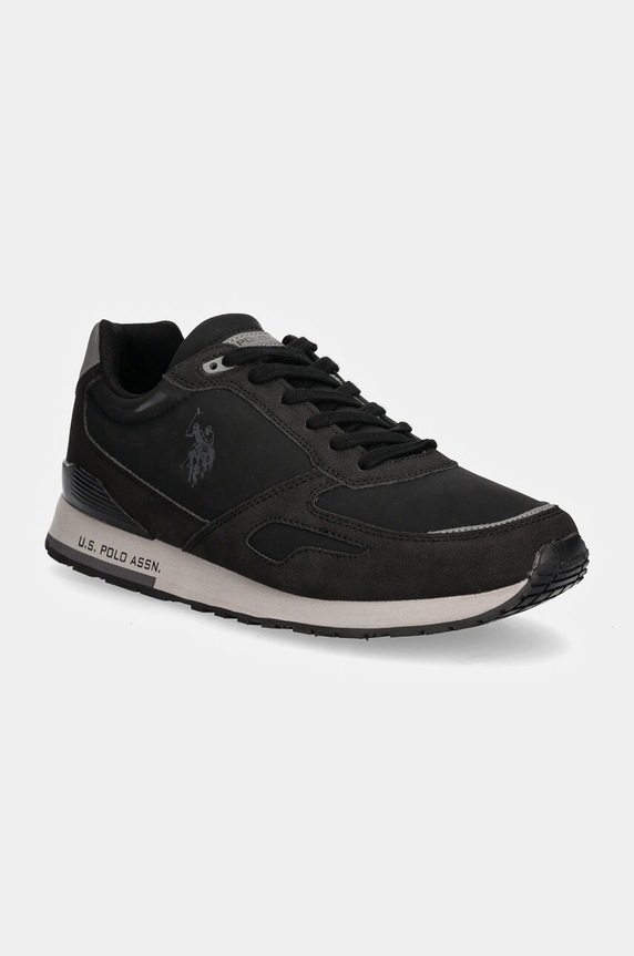 Sneakers U.S. Polo Assn. TABRY απομίμηση λείου δέρματος μαύρο TABRY008M.DHY1