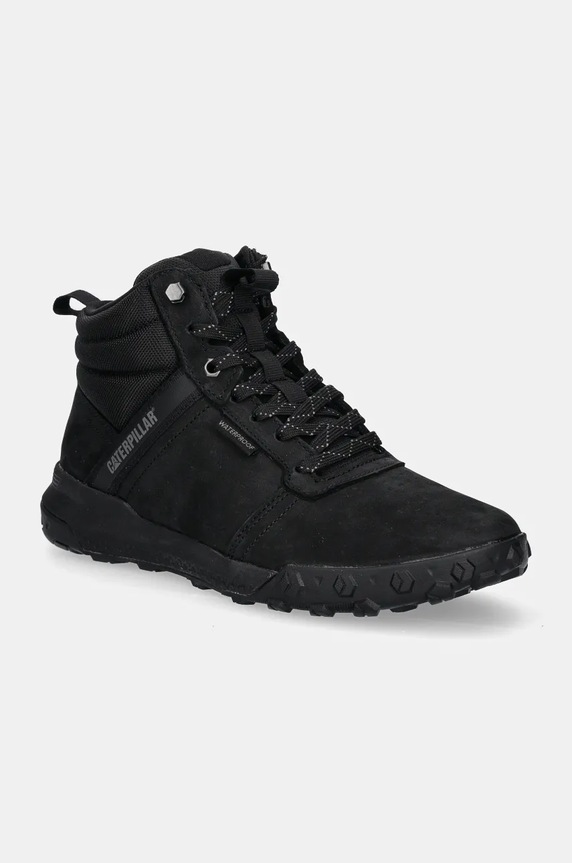 Nubukové topánky CAT Footwear HEX READY MID WP nezateplené čierna P726103