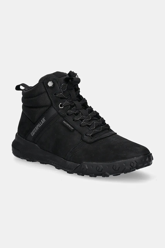 Nubukové topánky CAT Footwear HEX READY MID WP nezateplené čierna P726103