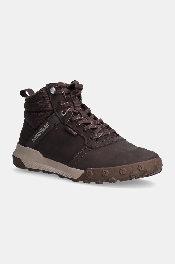 Туристически обувки от набук CAT Footwear HEX READY MID WP без изолация кафяв P726104