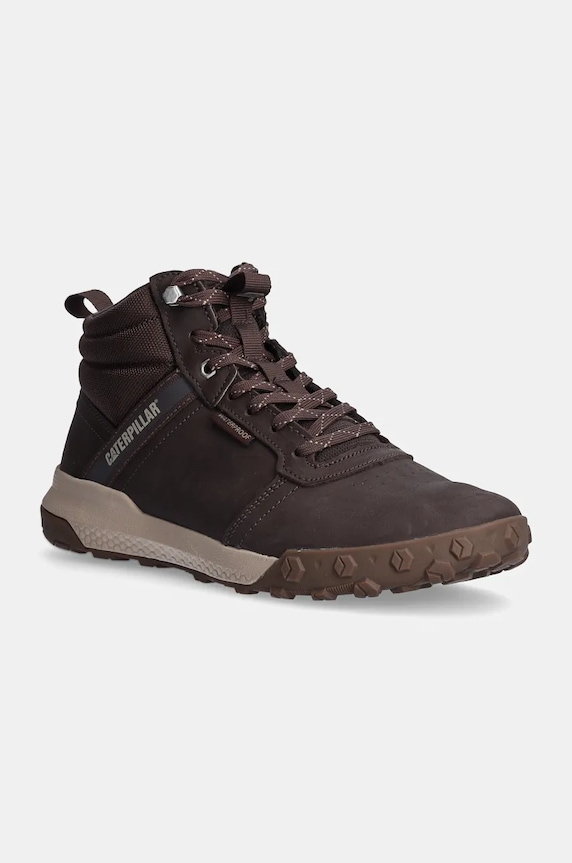 Туристически обувки от набук CAT Footwear HEX READY MID WP без изолация кафяв P726104