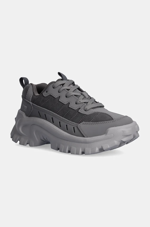 CAT Footwear sneakersy skórzane INTRUDER ESSENTIAL niska szary P726097