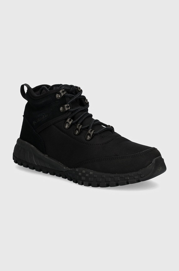 Columbia pantofi Fairbanks Mid piele întoarsă negru 2100881
