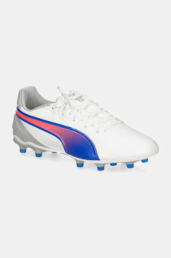 Nogometni čevlji Puma korki King Match Imitacija zrnatega usnja bela 107863