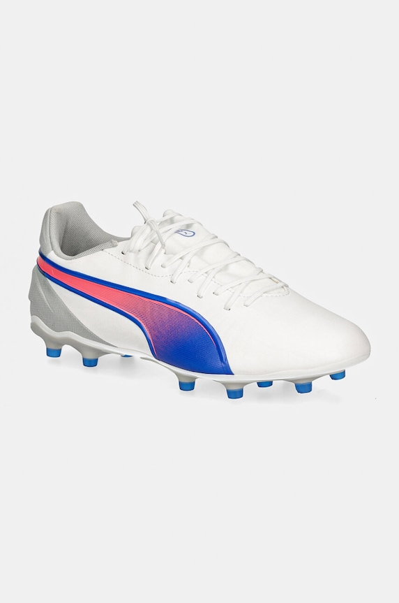 Nogometni čevlji Puma korki King Match Imitacija zrnatega usnja bela 107863