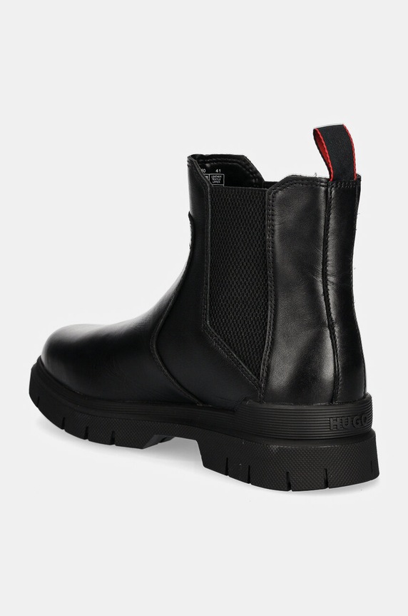 Obuwie HUGO sztyblety skórzane Ryan 50528840.001 czarny