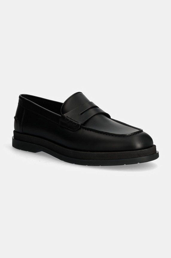 HUGO mokasyny skórzane Chaol eleganckie czarny 50529022.001