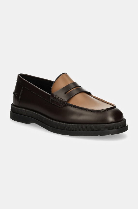Kožené mokasíny HUGO Chaol elegantné hnedá 50529022.243