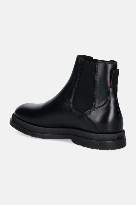 Obuwie HUGO sztyblety skórzane Chaol 50529023.001 czarny