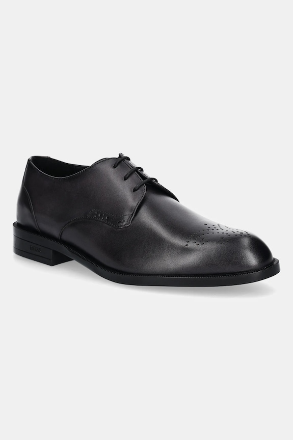Шкіряні туфлі BOSS Tayil elegant сірий 50529099.021