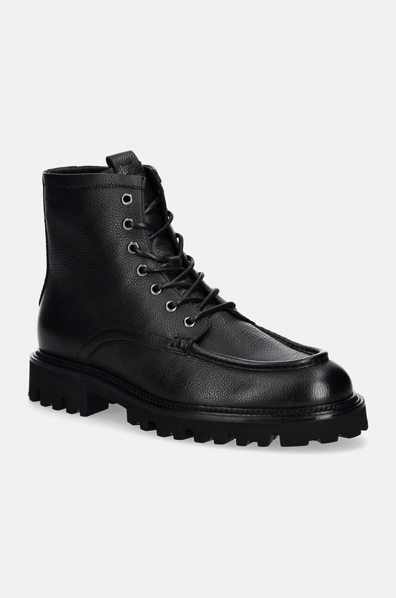 Kožené trapery BOSS Julyo casual černá 50529273.001