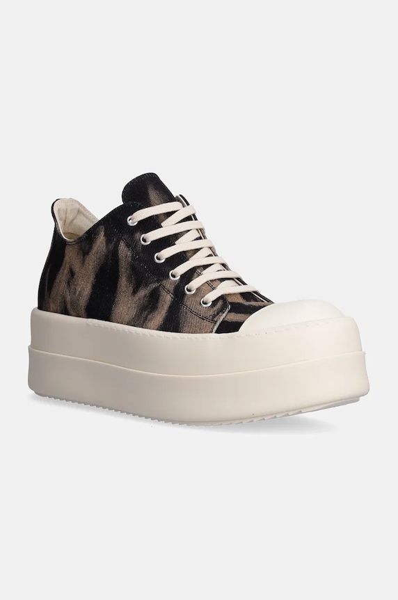Rick Owens plimsolls Double Bumper Low Sneaks textile black DU02D2832.DBSUN