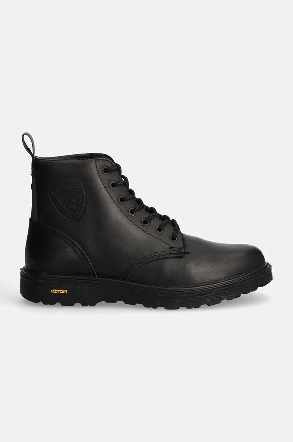 Blauer buty skórzane GUANTANAMO F4GUANTANAMO06.OIL czarny AW24