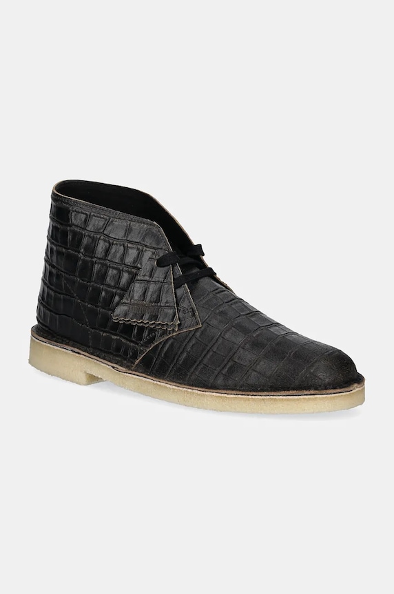 Шкіряні туфлі Clarks Originals Desert Boot casual чорний 26179165