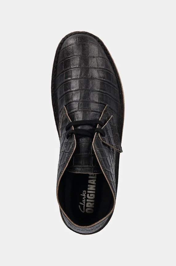 Шкіряні туфлі Clarks Originals Desert Boot чорний 26179165