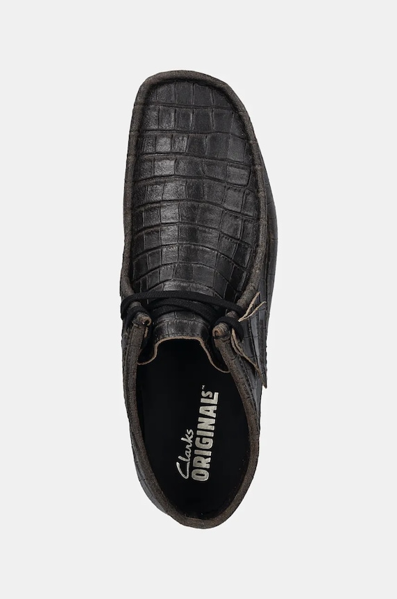 Clarks Originals półbuty skórzane Wallabee Boot czarny 26179191