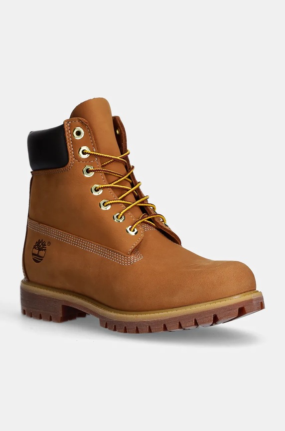 Timberland buty nubukowe Premium 6 Inch nieocieplane brązowy TB1100617131