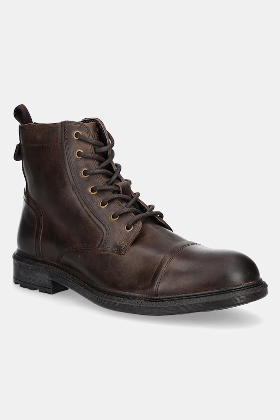 Jeep buty skórzane WOODLAND BOOT skóra licowa brązowy JM42040A