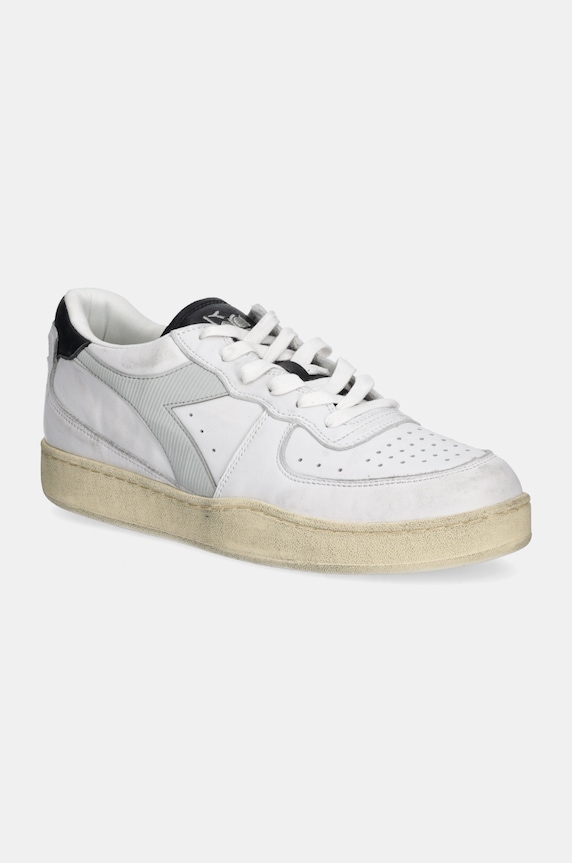 Diadora leather sneakers Mi Basket Low Used grain leather white 201.181233.C9304