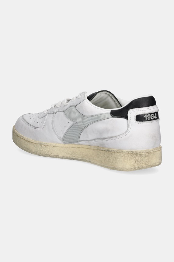 Shoes Diadora leather sneakers Mi Basket Low Used 201.181233.C9304 white