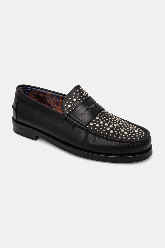 Naked Wolfe mokasyny skórzane Riviera skóra licowa czarny Riviera.Black.Studs
