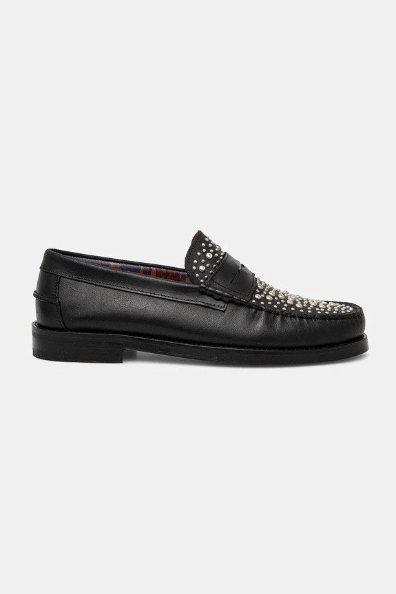 Naked Wolfe mokasyny skórzane Riviera Riviera.Black.Studs czarny AW24
