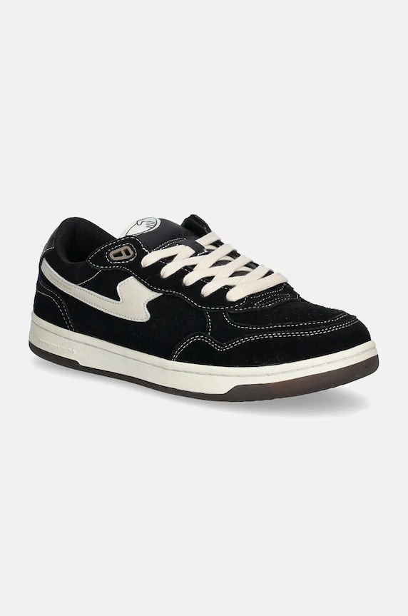 Σουέτ sneakers Stepney Workers Club Pro Cup 01 S-Strike Suede υφασμάτινο μαύρο YQ02015