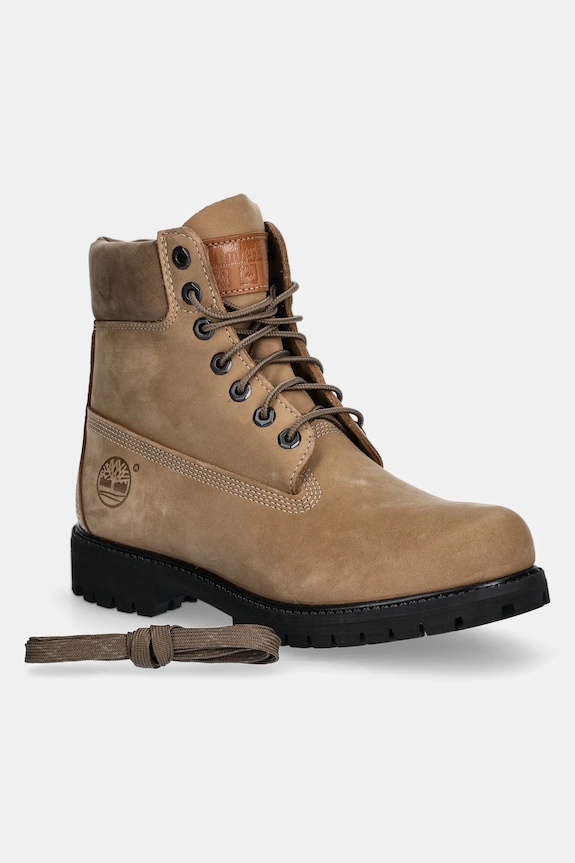 Nubukové turistické boty Timberland Premium 6IN Lace Waterproof Boot TB0A2P6WEN31 béžová