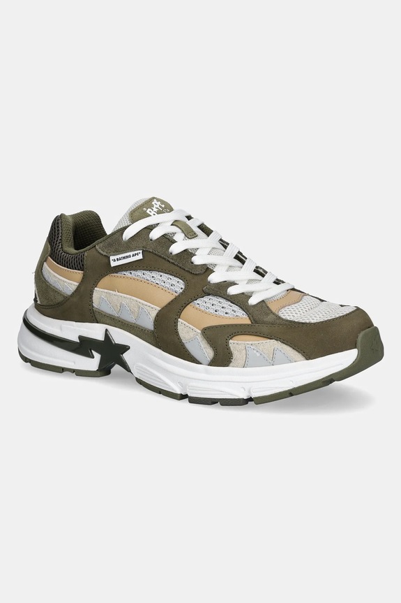 Tenisice A Bathing Ape SHARK STA #2 M2 brušena koža zelena 1K70191315