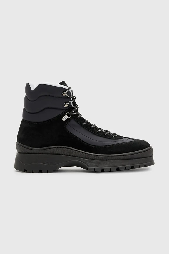 AllSaints buty wysokie Lucas Suede Hiker skóra zamszowa czarny M023FB