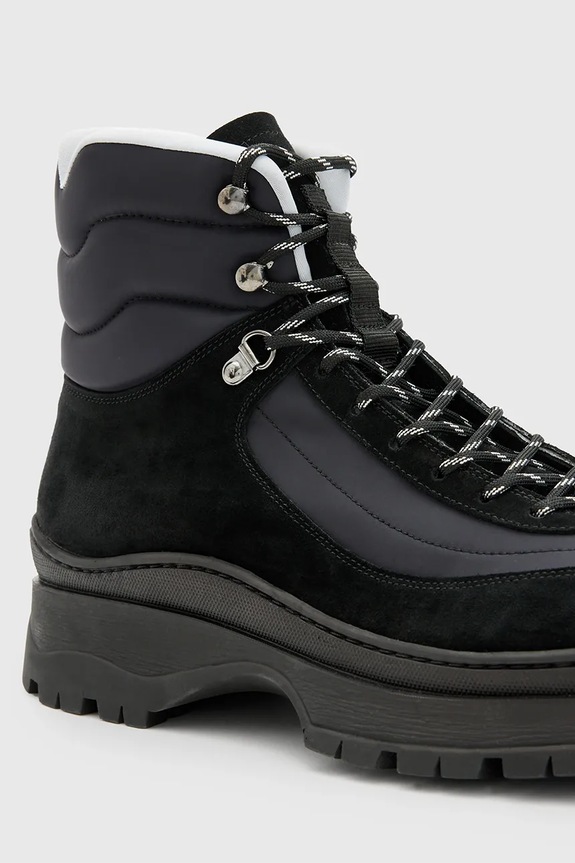 Obuwie AllSaints buty wysokie Lucas Suede Hiker M023FB czarny