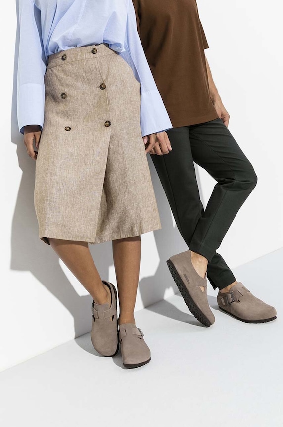Birkenstock scarpe in camoscio London 1010504.Taupe