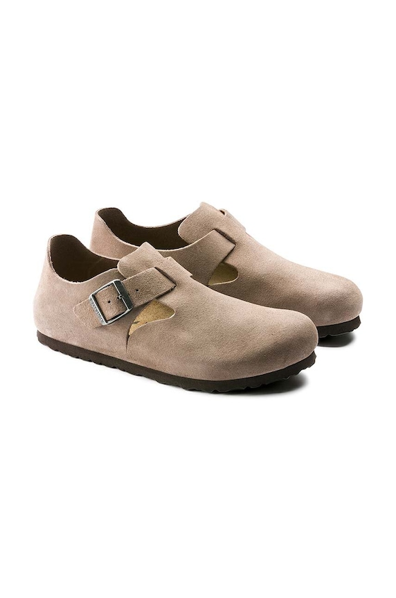 Birkenstock scarpe in camoscio London beige 1010504.Taupe