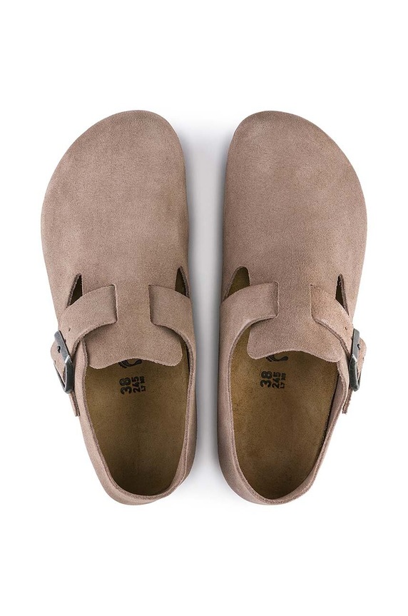 Birkenstock scarpe in camoscio London 1010504.Taupe beige