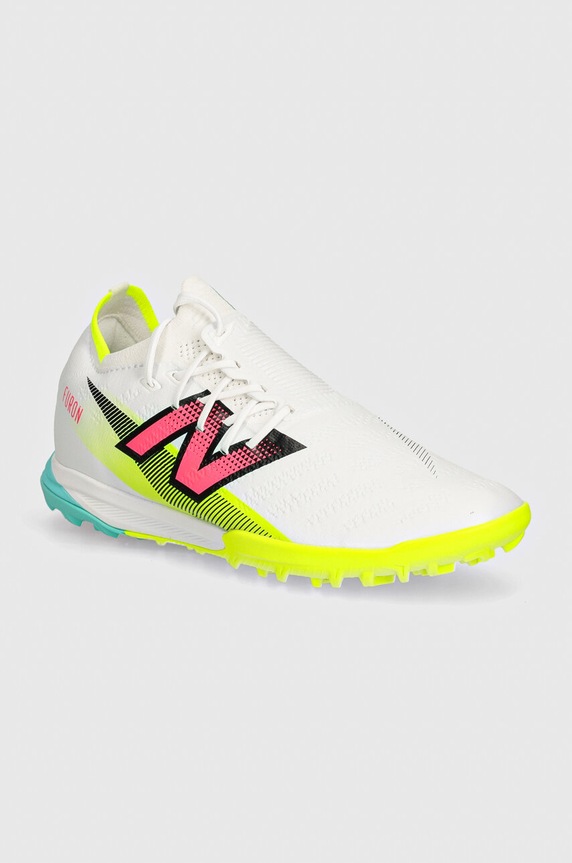 New Balance ghete de fotbal turfy Furon Pro Tf V7+ training alb SF1TH75
