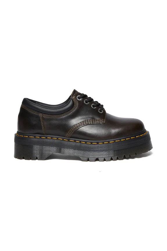 Dr. Martens pantofi de piele 8053 Quad platformă maro DM32011302