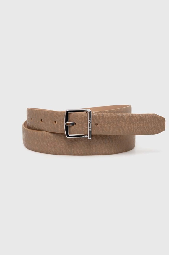 Opasok Calvin Klein usňová koža béžová K60K612217