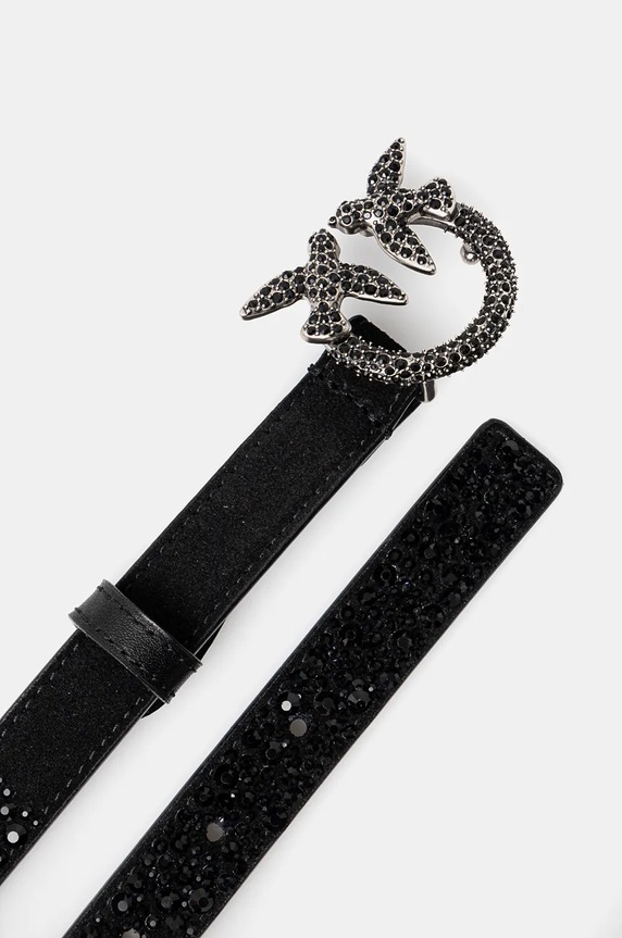 Δερμάτινη ζώνη Pinko 100143.A26C μαύρο AW24