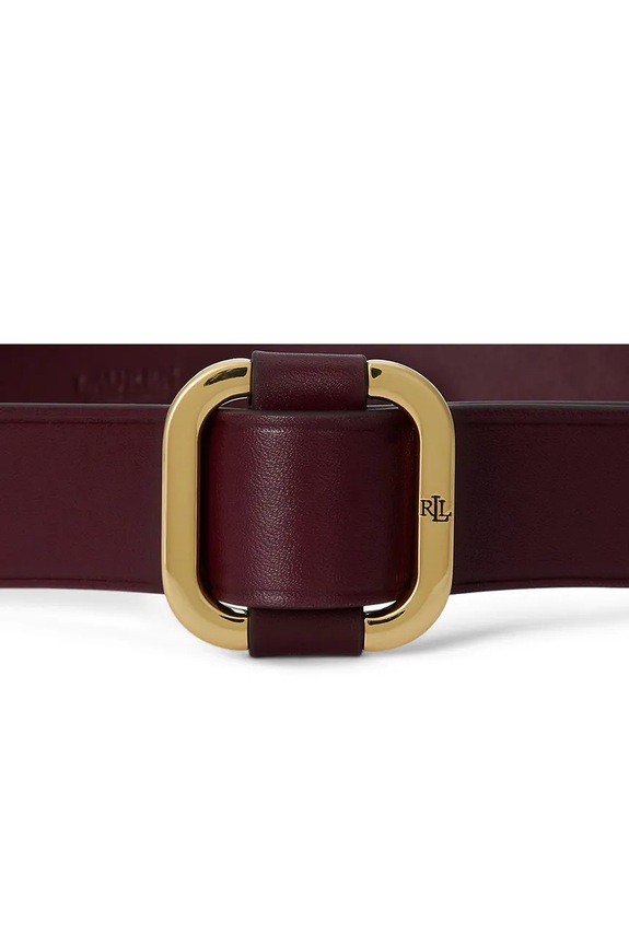 Lauren Ralph Lauren pasek skórzany 412912022 bordowy SS26