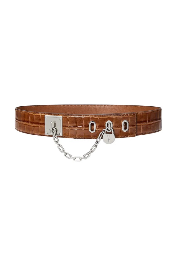 Lauren Ralph Lauren curea de piele maro 412945226