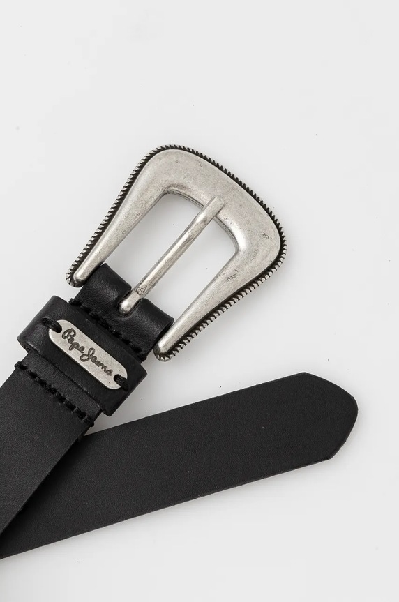 Kožený pásek Pepe Jeans MILDRED BELT PL020852 černá AW24