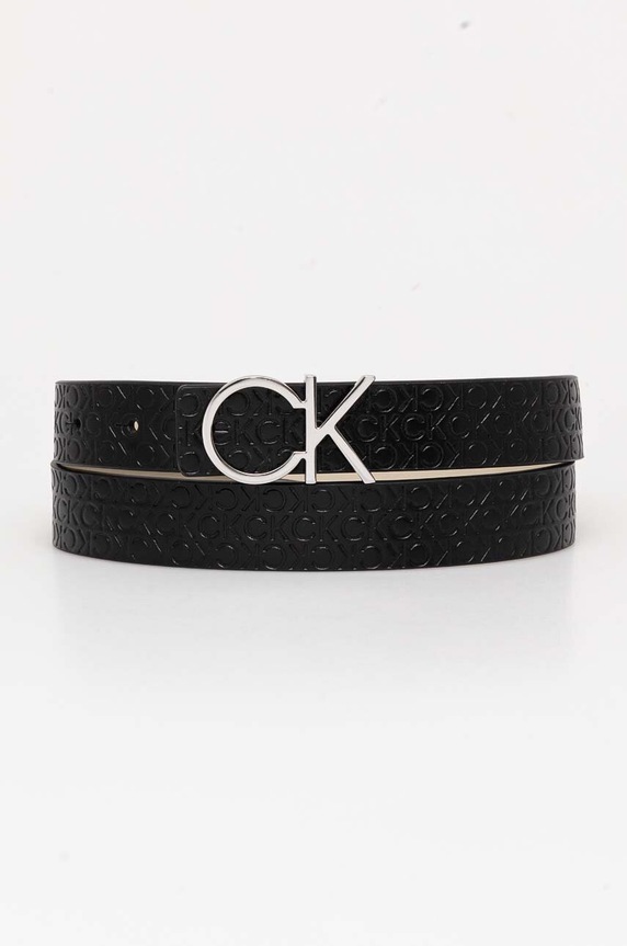 Calvin Klein pasek skórzany dwustronny czarny K60K612397