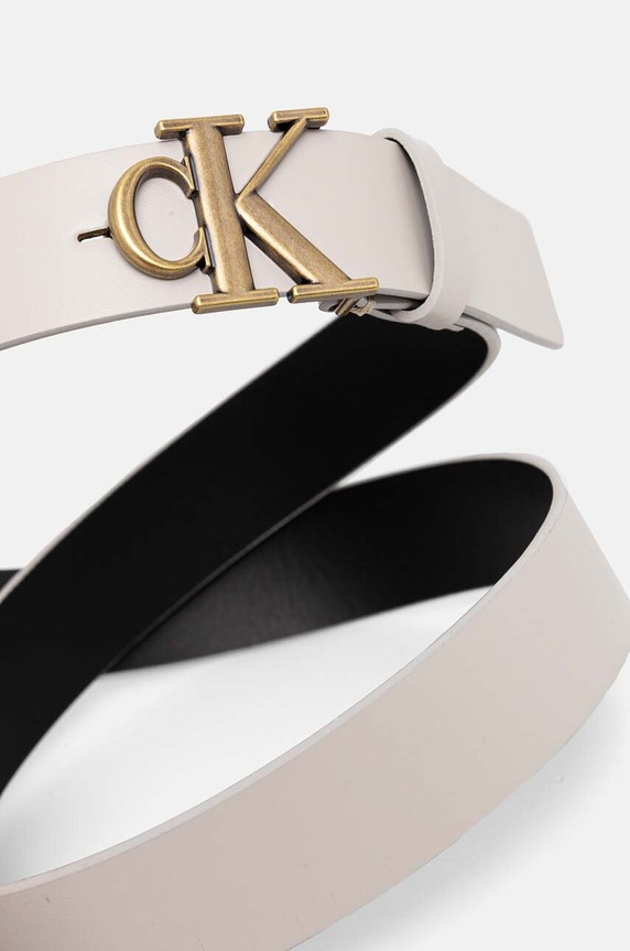 Calvin Klein Jeans pasek skórzany K60K612289 szary AW24