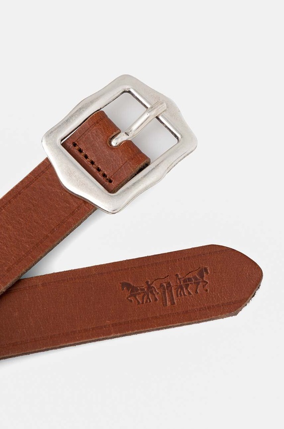 Kožený opasok Levi's D7866.0002 hnedá SS25