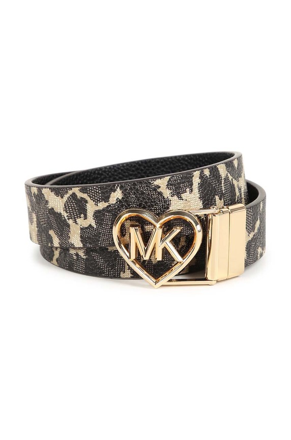 Michael Kors cintura per bambini a doppia faccia finta pelle fiore nero R30230.